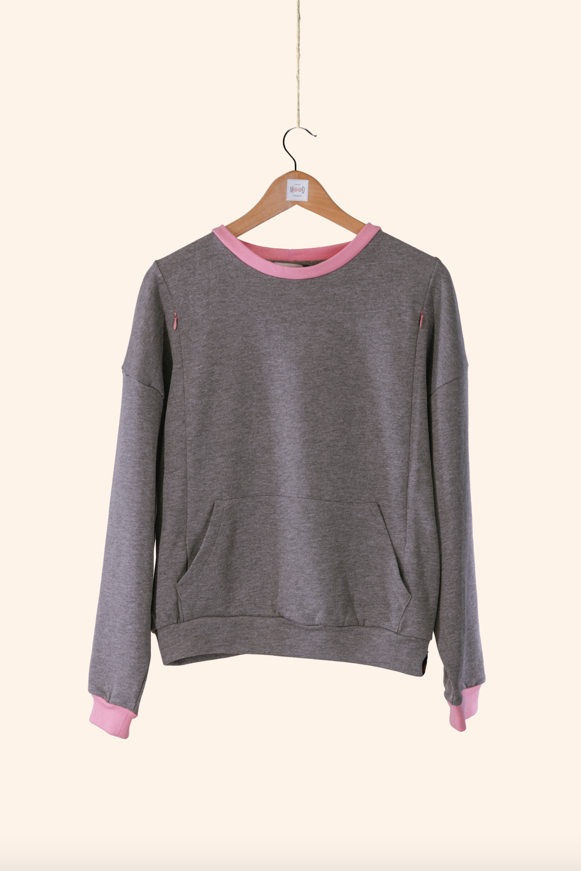 Felpa Over Grey&Pink